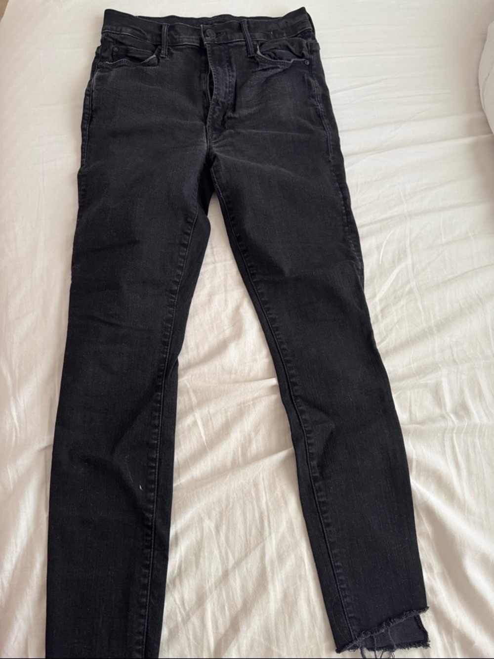 MOTHER Black Denim High-Rise Skinny Jeans